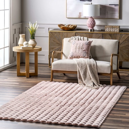 Nuloom Jeni Solid Faux Rabbit Machine Washable Area Rug 2ft 6in x 8ft HJWR02F-2608